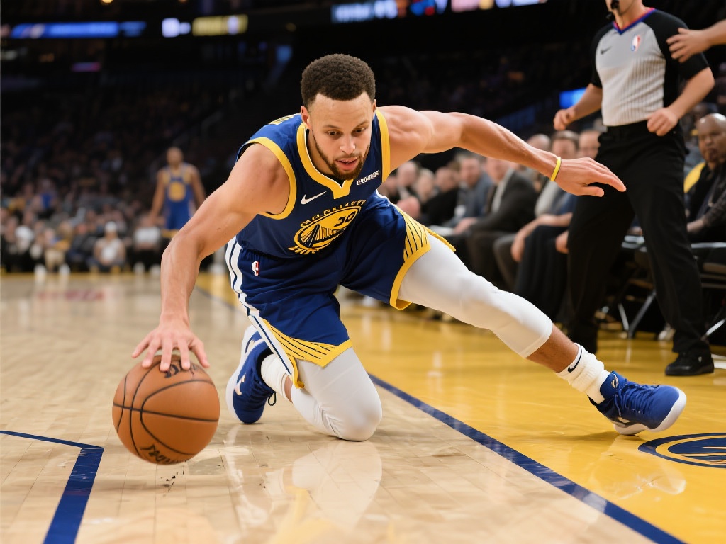 库里底线突破遭大腿冲击,调整后重返赛场 这次意外虽然导致库里倒地调整,随后却迅速